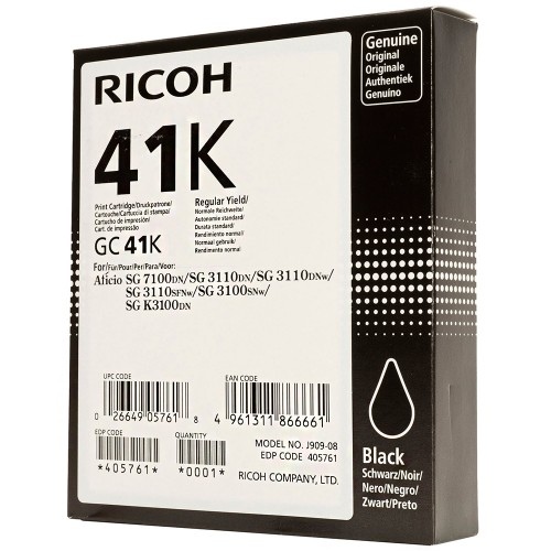 RICOH BLACK GEL CARTRIDGE GC-41K