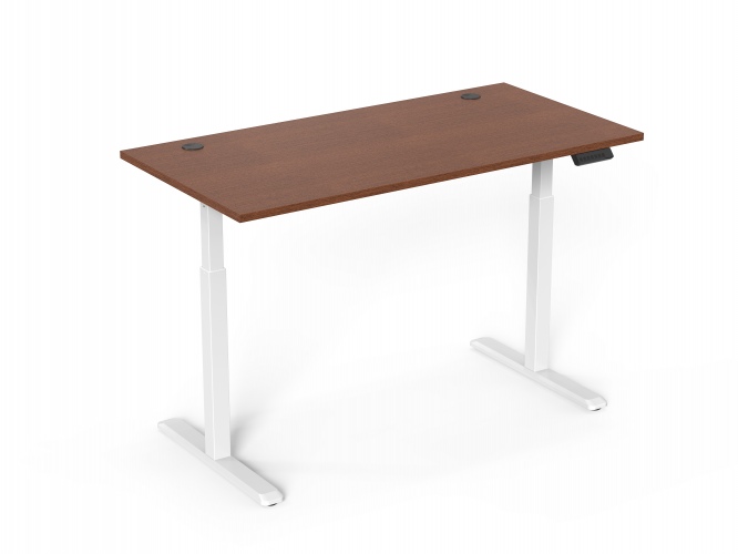 Up Up Bjorn Adjustable Height Table White frame, Table top Dark Wallnut L