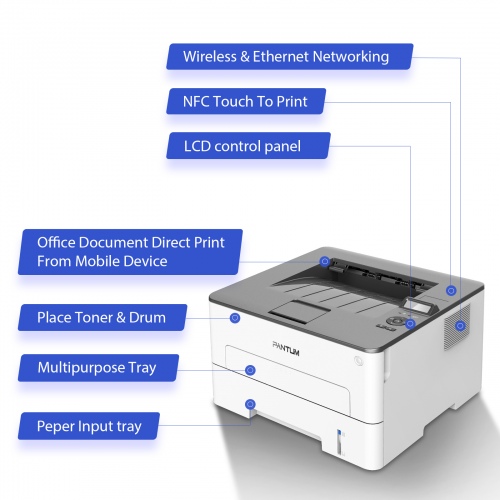 Printer Pantum P3010DW, Laser monochrome, A4